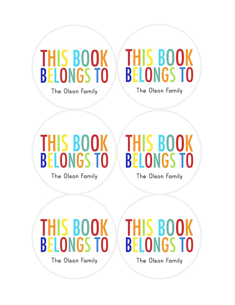 This book belongs to, Book Plate Stickers, Personalized stickers, Baby shower gift, Rainbow stickers, gift tags, this book belongs to image 4