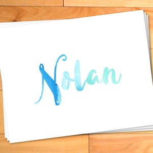 Cartões de anotações para meninos, notas em aquarela, cartões de agradecimento para crianças, roteiro, tipografia, notas de agradecimento personalizadas para crianças, cartões de anotações personalizados