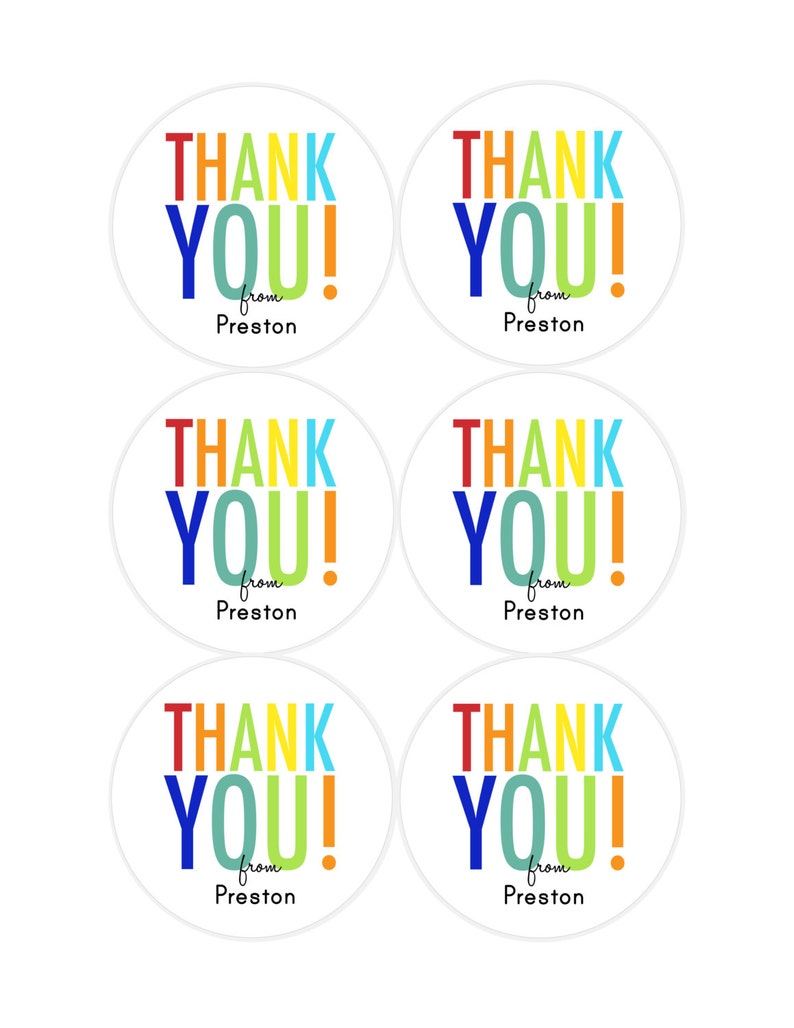 Personalized Thank You Stickers Birthday Stickers Rainbow - Etsy