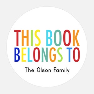 This book belongs to, Book Plate Stickers, Personalized stickers, Baby shower gift, Rainbow stickers, gift tags, this book belongs to image 3