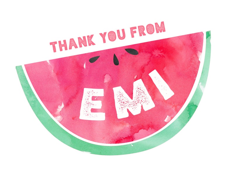 Watermelon, Girls Notecards, Watercolor Notes, Kids Thank you Cards, Custom Childrens Thank You Notes, Personalized Notecards image 4