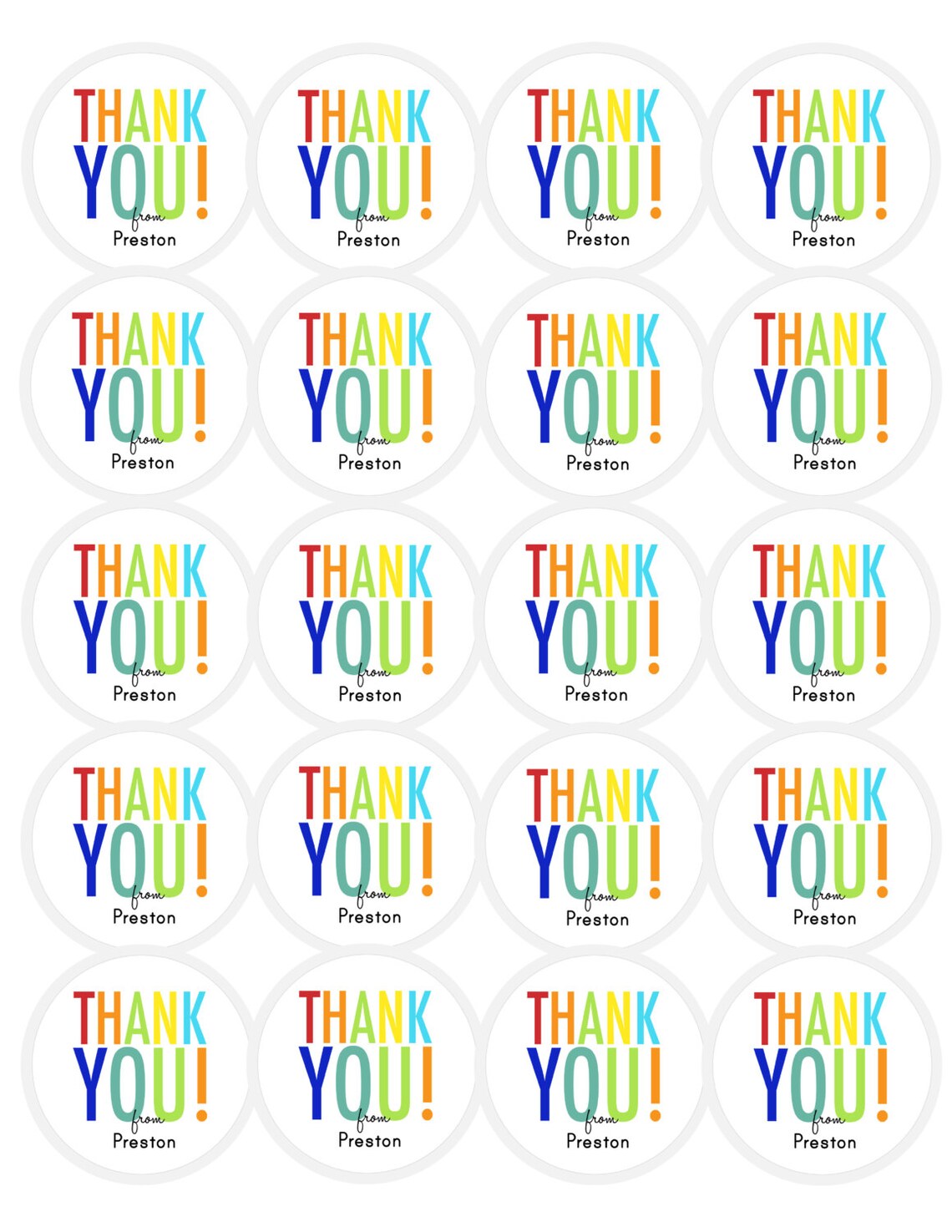 Thank you stickers Personalized Thank you Birthday Stickers | Etsy