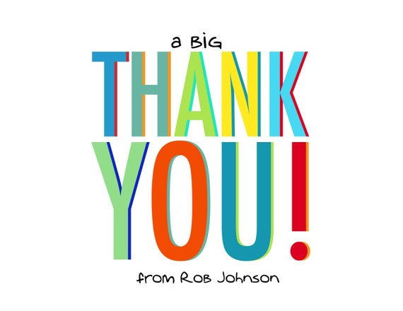 Thank You Block Note Card Thank You Block Note Card