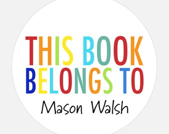 Custom book plate, Book Plate Stickers, Personalized stickers, Rainbow stickers, gift tags, this book belongs to