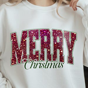 Retro Christmas Glitter PNG: Vintage Holiday Sublimation Design, for POD Designers. (Digital Download)