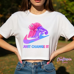 Unique Just Do It Parody: Colored Chameleon Edition, Fun PNG for Tshirts and Prints, Chameleon on Logo, Parody PNG, Nike Sublimation Design