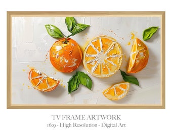 Orange Abstract Painting: Samsung Frame TV Art (Digital Download)