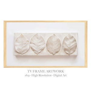 TV Frame Artwork - White Botanical Plant - Artwork for Tv - Samsung Frame TV  - Botanical Framed Art