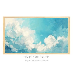 TV Frame Artwork - Abstract Cloud Painting - Artwork for Tv - Samsung Frame TV - Clouds Digital TV Art