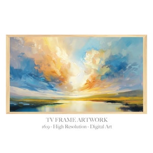 TV Frame Artwork - Sunset Sky Abstract Painting - Artwork for Tv - Samsung Frame TV - Abstract Clouds Digital TV Frame Art