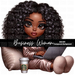 Chibi Doll Clipart, Black Girl Clipart, Afro Girl Clipart, Fashion Girl Clipart, Girl Boss Clipart, Boss Babe Clipart, Curvy Girl Clipart