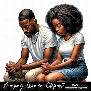 Man Praying Clipart, Woman Praying Clipart, Family Praying Clipart, Church Lady Clipart, Church Clipart, Afro Woman Clipart, Black Girl Clip