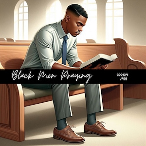 PAQUETE Hombres negros rezando. Clipart de hombres negros, Clipart de hombres rezando, Hombre afro rezando, Manos negras rezando, Hermanos rezando, Hombres de la iglesia rezando