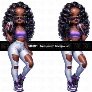 Black Girl Clipart, Afro Girl Clipart, Fashion Girl Clipart, Girl Boss Clipart, Sassy Girl Clipart, Afro Clipart, Woman Clipart, Self Love