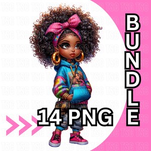 Chibi Style Clipart, Chibi Woman Clipart,  Fashion Girl Clipart,  Black Girl Clipart, Planner Girl Clipart, Sticker Clipart, Boss Babe Clip