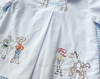 Hand Embroidered Pleated “You’ve got a friend in me” Top- Boy