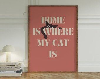 Affiche imprimable citation sur les chats, cadeau amoureux des chats, affiche humour de chat, citation sur les chats