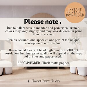 May include: Please note: Due to differences in monitor and printer calibration, colours may vary slightly and may look different in print than on screen. Grains, textures and speckles are part of the unique conception of our designs. Downloaded files will be of high quality at 300 dpi resolution, but final print quality will depend on the type of printer and paper used. RECOMMENDED: Thick matte paper. Sweet Place Studio