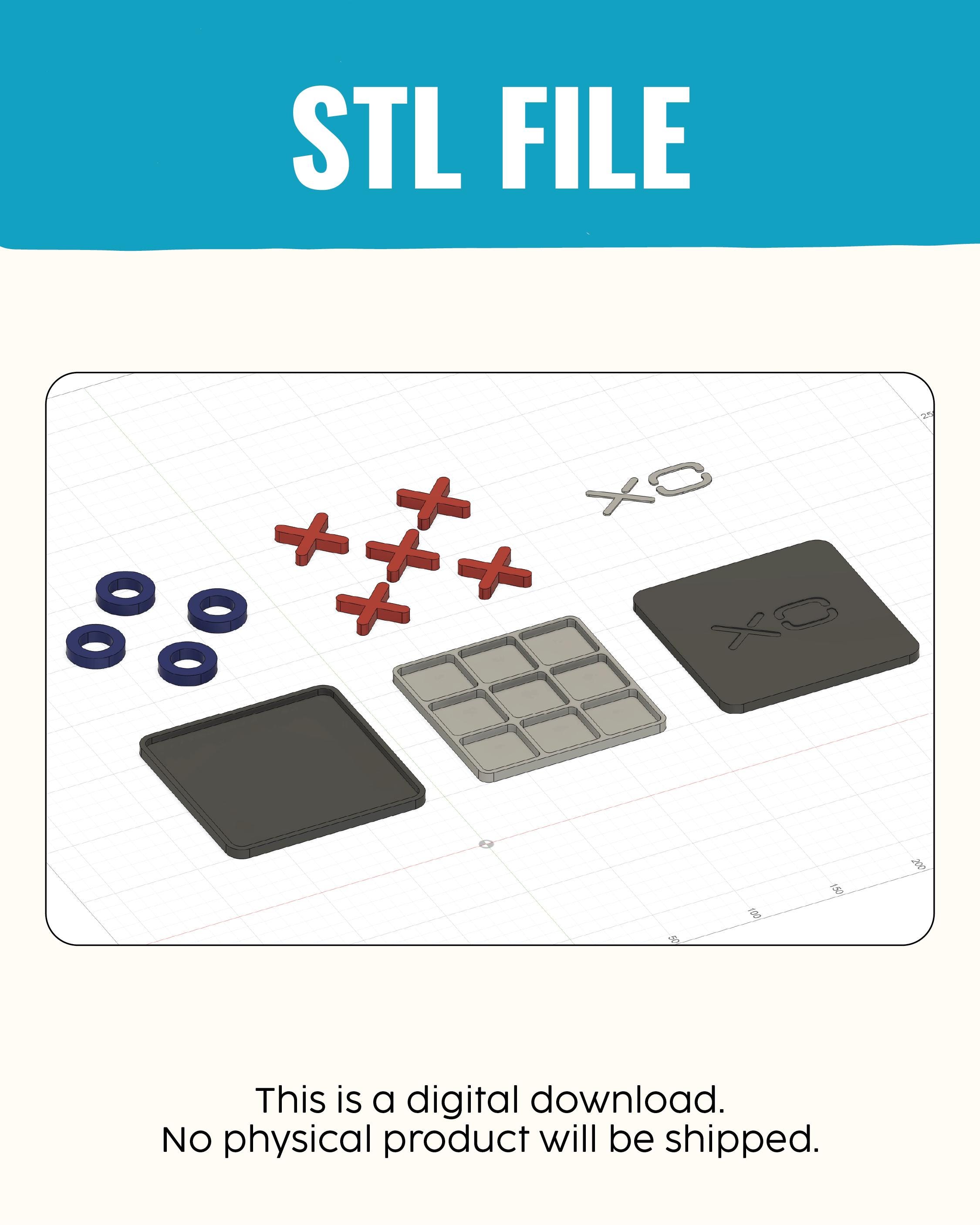 Tic Tac Toe Game STL | for 3D Printing | Traditional Board Game - Etsy