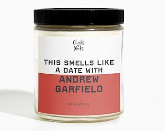 Andrew Garfield Date Scented Candle | Soy Wax, Amber, Woods, Vanilla Fragrance