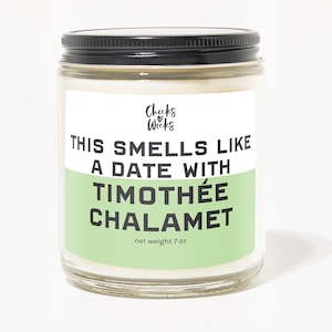 Timothee Chalamet Scented Candle | 7oz Soy Wax, Wood Wick