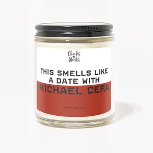 This Smells Like Michael Cera Candle︱Kaars van beroemdheden | Peperkoekkaars, bakkerskaars, cadeau voor vriend, cadeau voor haar | Chicks Love Wicks