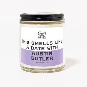 Das riecht nach Austin Butler Candle︱Promi-Kerze | ︱Sojakerzen︱ Moschuskerze︱ Vanillekerze︱ Küken lieben Dochte