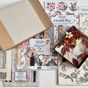 Kit fai da te per scrapbooking: album kraft vuoto per creare un album fotografico, carta per scrapbooking bifacciale (8"x8", 6"x8,3") ed elementi decorativi