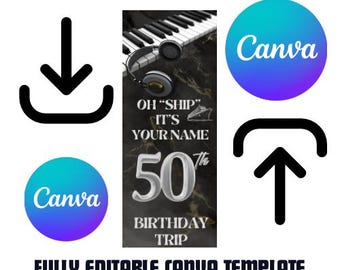 Pancarta personalizada para puerta de crucero, decoración para viaje de cumpleaños (descarga digital)