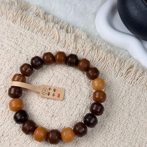 Unicornio Bodhi 14mm炭烧干磨菩提根 飞碟珠 新珠型Bodhi Root Pulsera / Natural Bodhi Root / Oración Mala Abalorios / Joyería Asiática 3