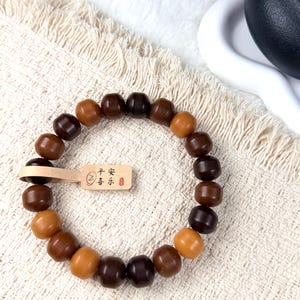 Unicornio Bodhi 14mm炭烧干磨菩提根 飞碟珠 新珠型Bodhi Root Pulsera / Natural Bodhi Root / Oración Mala Abalorios / Joyería Asiática 2