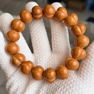 Unicorn Bodhi Natural Money Walnut Handheld Bracelet 17mm高货！精工手修猴头屁桃手串 完美爱心型  油性非常好 Natural Walnut Bracelet | Prayer Mala Beads |