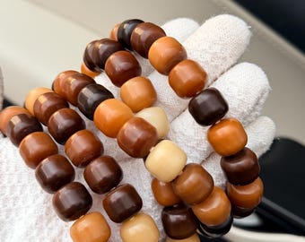 Unicornio Bodhi 14 mm 干车干磨落地果汉堡珠 手感油性都非常好 Pulsera de raíz de Bodhi / Raíz de Bodhi natural / Oración Mala Abalorios / Joyería asiática