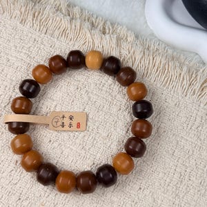 Unicornio Bodhi 14mm炭烧干磨菩提根 飞碟珠 新珠型Bodhi Root Pulsera / Natural Bodhi Root / Oración Mala Abalorios / Joyería Asiática 7