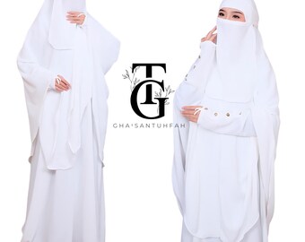 Umrah dichtgeknoopte hand moslim abaya nikab, jurk moslim, bescheiden maxi-jurk, islamitische kleding, traditioneel gewaad, ramadan-outfit, slamic Gift GT18