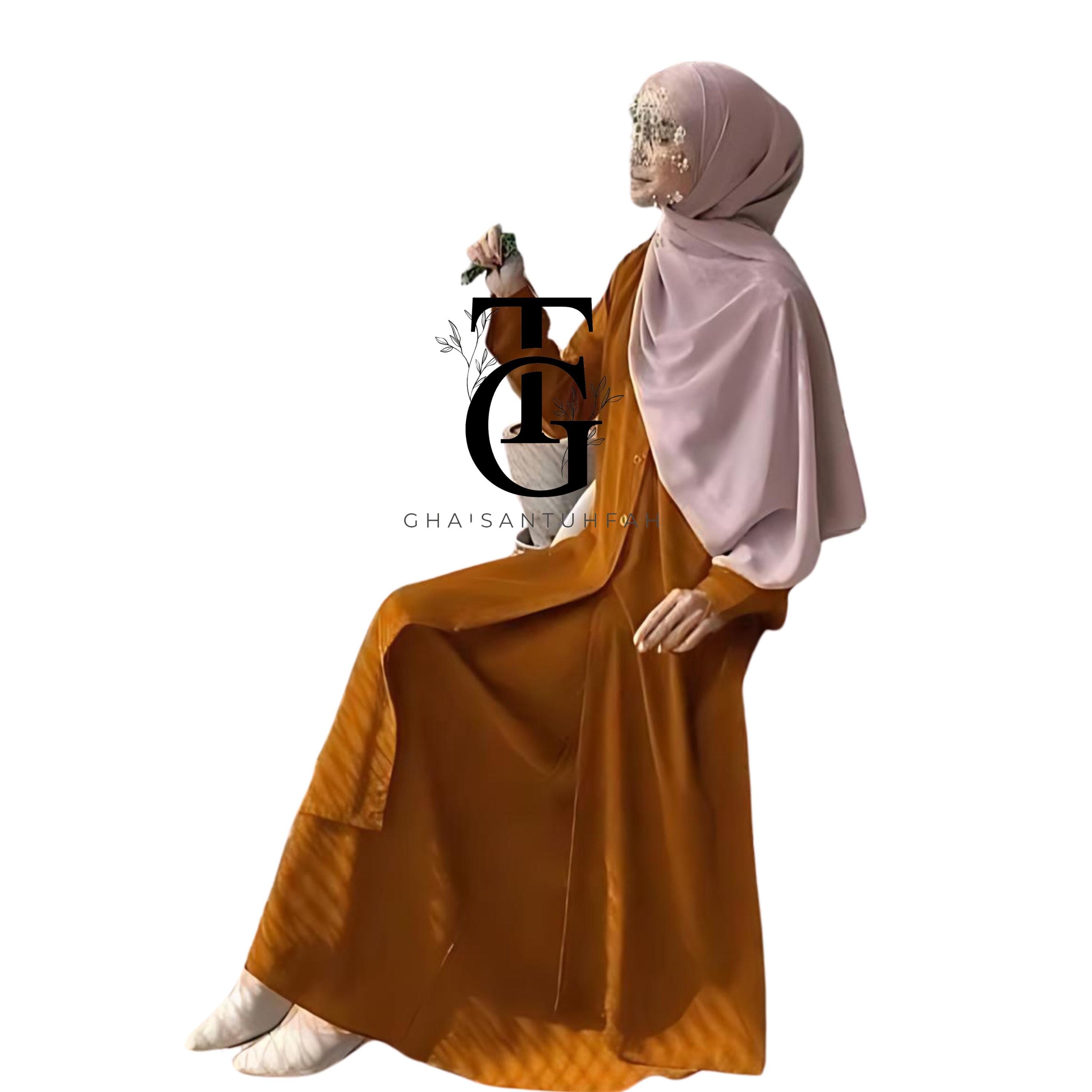 Modest Muslim Women's Sleek Long Button Down Tunic - 10639 Ekru