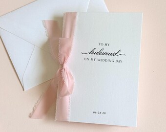 Personalized bridesmaid card for wedding day thank you card for wedding party thank you card bridal party gift keepsake wedding card custom