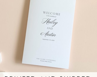 Printed Wedding Program Elegant Wedding Ceremony Program Wedding Order of service Personalized Wedding Program Customized Folded Program
