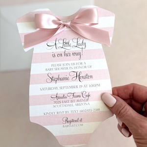 Girl Baby Shower Invitation Girl Pink Shower Invitation Bow Baby Shower Invite Baby Girl invitation Custom Coquette theme baby shower decor