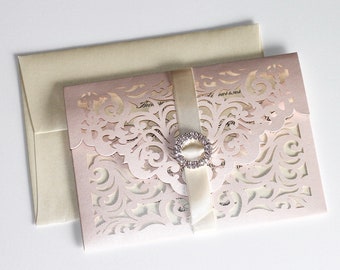 lace wedding invitations etsy