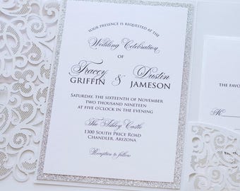lace wedding invitations etsy
