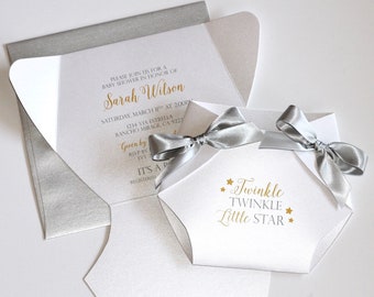 Twinkle Little Star Shower Invitation - Diaper Baby Shower Invitation - Boy Baby Shower - Girl Baby Shower - Gender Neutral Shower Invite