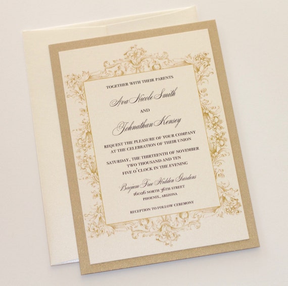 Invitaciones de boda vintage Invitación de boda elegante -