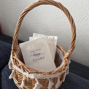 Paquete de pañuelos para invitados a la boda, bolsa de pañuelos personalizada para recuerdo de boda, paquete de pañuelos Happy tears para invitados a la boda, paquete de pañuelos personalizado imagen 12