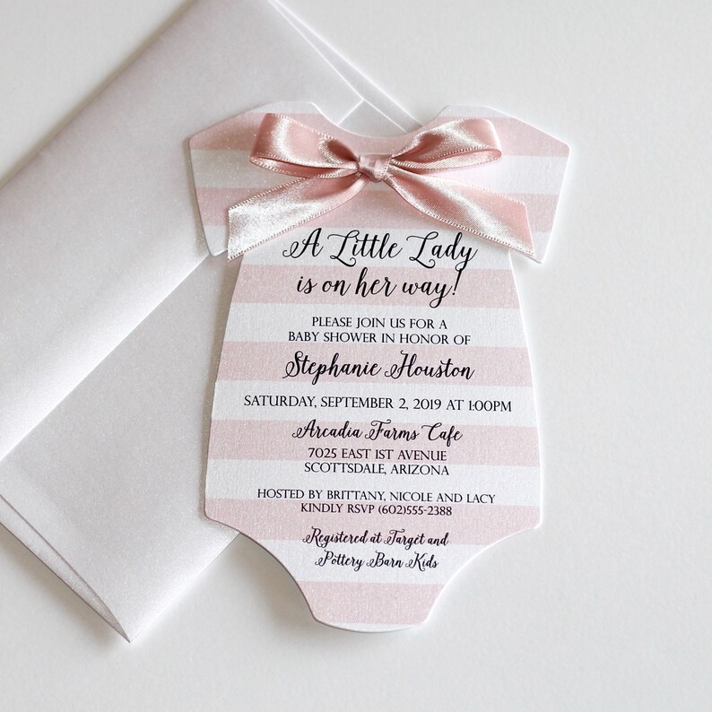 Girl Baby Shower Invitation Pink Shower Invitation Bow Etsy Girl Baby Shower Invitation Pink Shower Invitation Bow Etsy