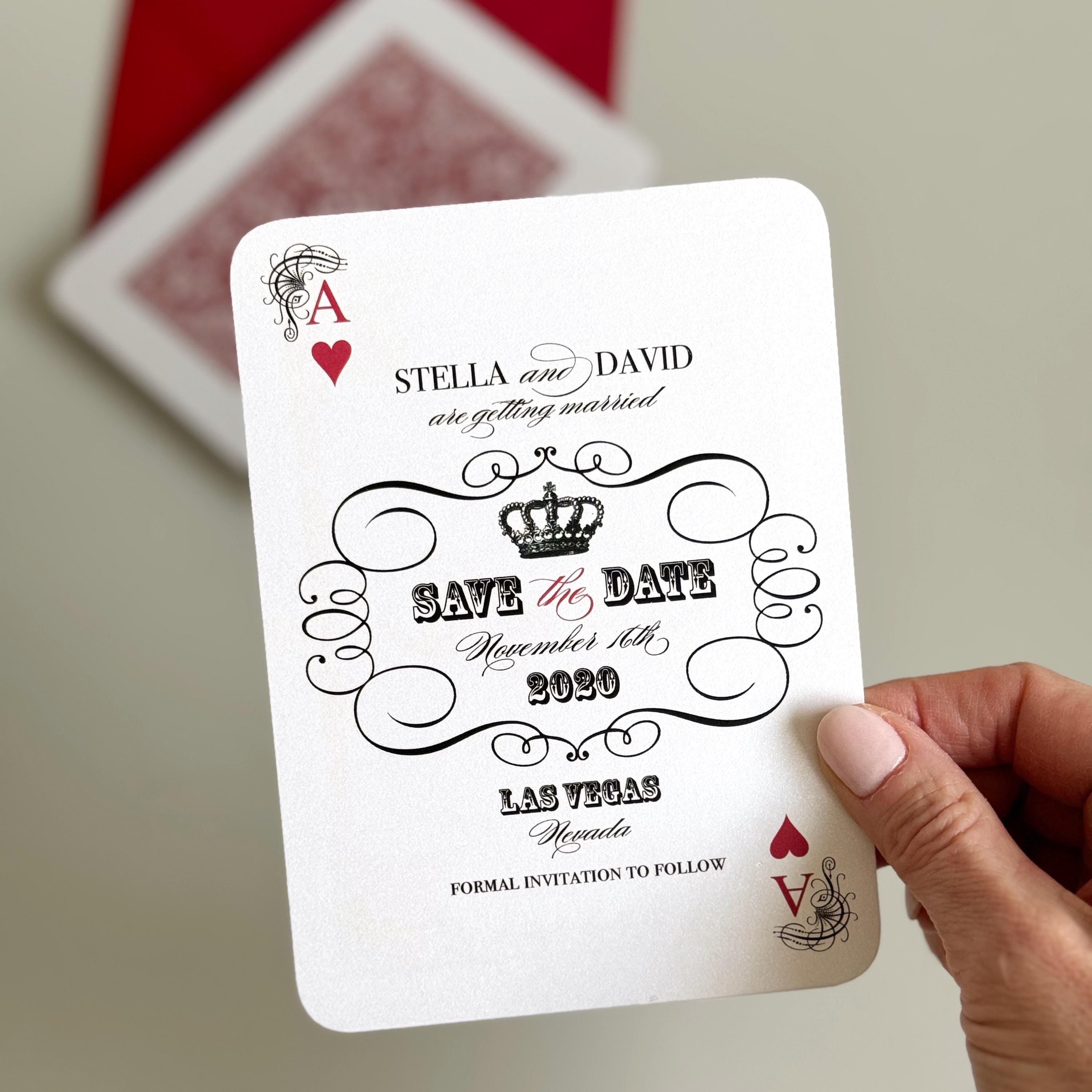 Las Vegas Wedding Save the Date Casino Invitation Printed Save the Date for Vegas  Wedding Announcement Custom Las Vegas Save the Date - Etsy, image size:3000x3000