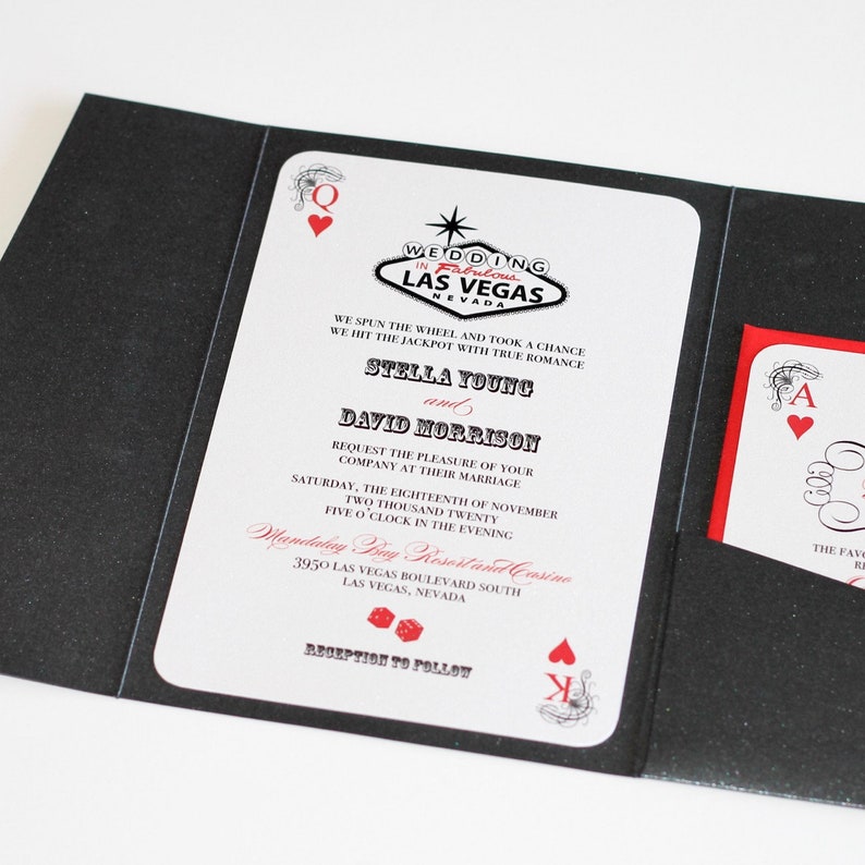 Las Vegas Wedding Invitation Casino Invitation Playing Card Etsy