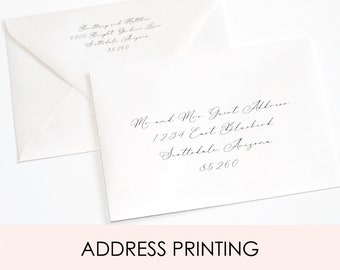 Address printing on envelopes Return and Guest address printing for Invitations