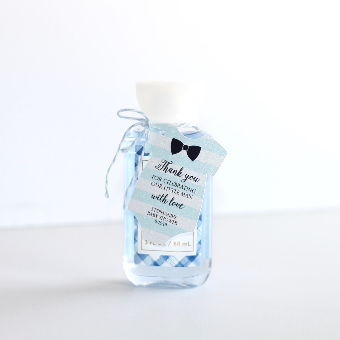 Blue Baby Shower Favor Tag Boy Thank You Tags Onesie Etsy