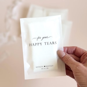 Wedding tissue pack for guest personalized wedding tissue favor bag happy tears tissue packet ceremony tissues for wedding guest custom pack